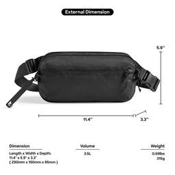 TOMTOC Aviator-T33 Chest Bag 3.5L (M) - Black