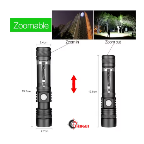 Powerful LED Flashlight Aluminum Alloy Portable Torch USB ReChargeable_2