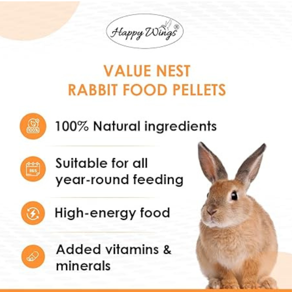 Happy Wings Adult Pellets Feed for Rabbit 500 GR_1