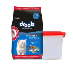 Drools Kitten & Mother Cats Dry Food Mackerel 1kg + Free Container