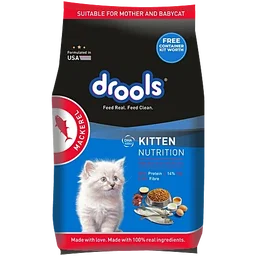 Drools Kitten & Mother Cats Dry Food Mackerel 1kg + Free Container