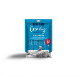 Kitty Yums Creamy Treats  Seafood Medley 5 Sticks