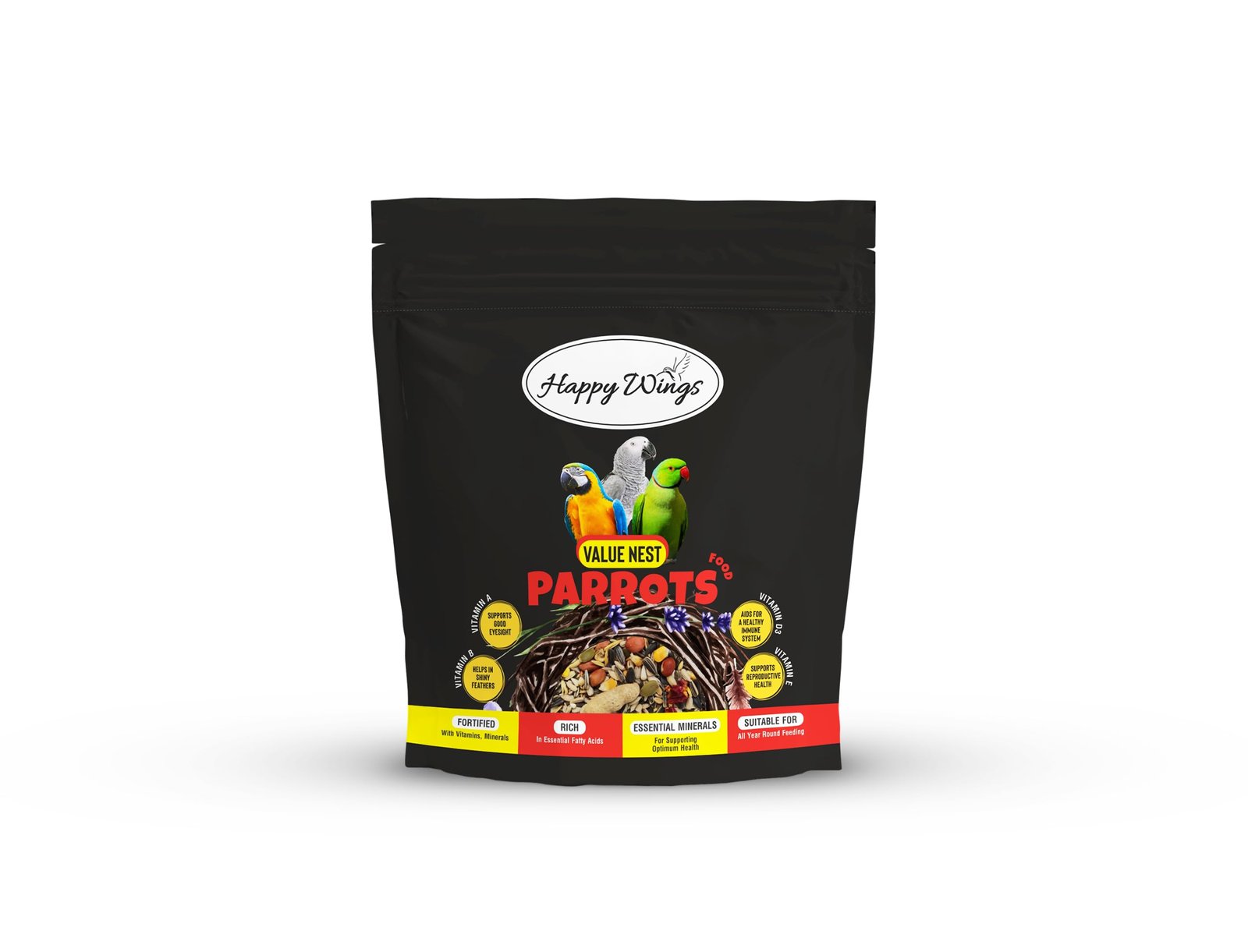 Happy Wings Premium Bird Food for Parrot 200 GR_0