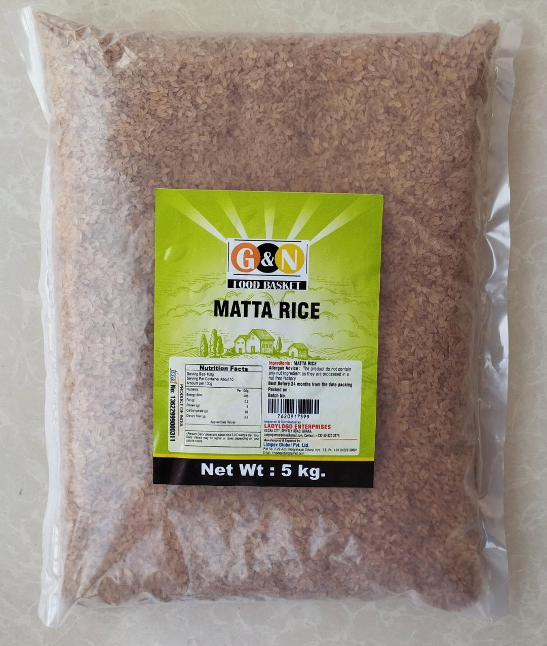 Red Matta rice 5 kg G&N