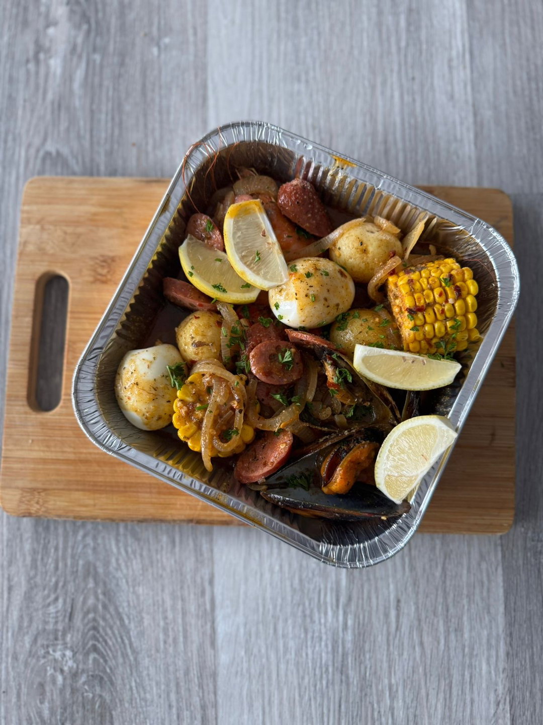 Mussels and Prawns Platter 