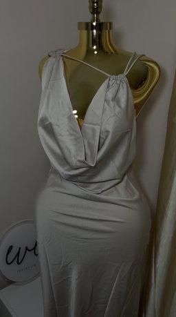 Cream Cowl Neck Dress
