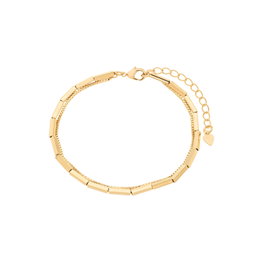 Pulseira Dupla com Canutilhos banhada a Ouro 18k