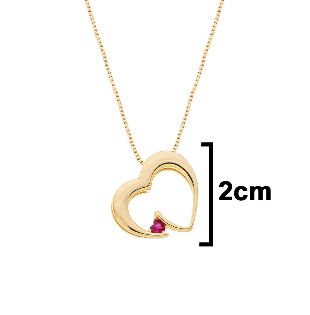 Gargantilha Coração com Zircônia banhada a Ouro 18k