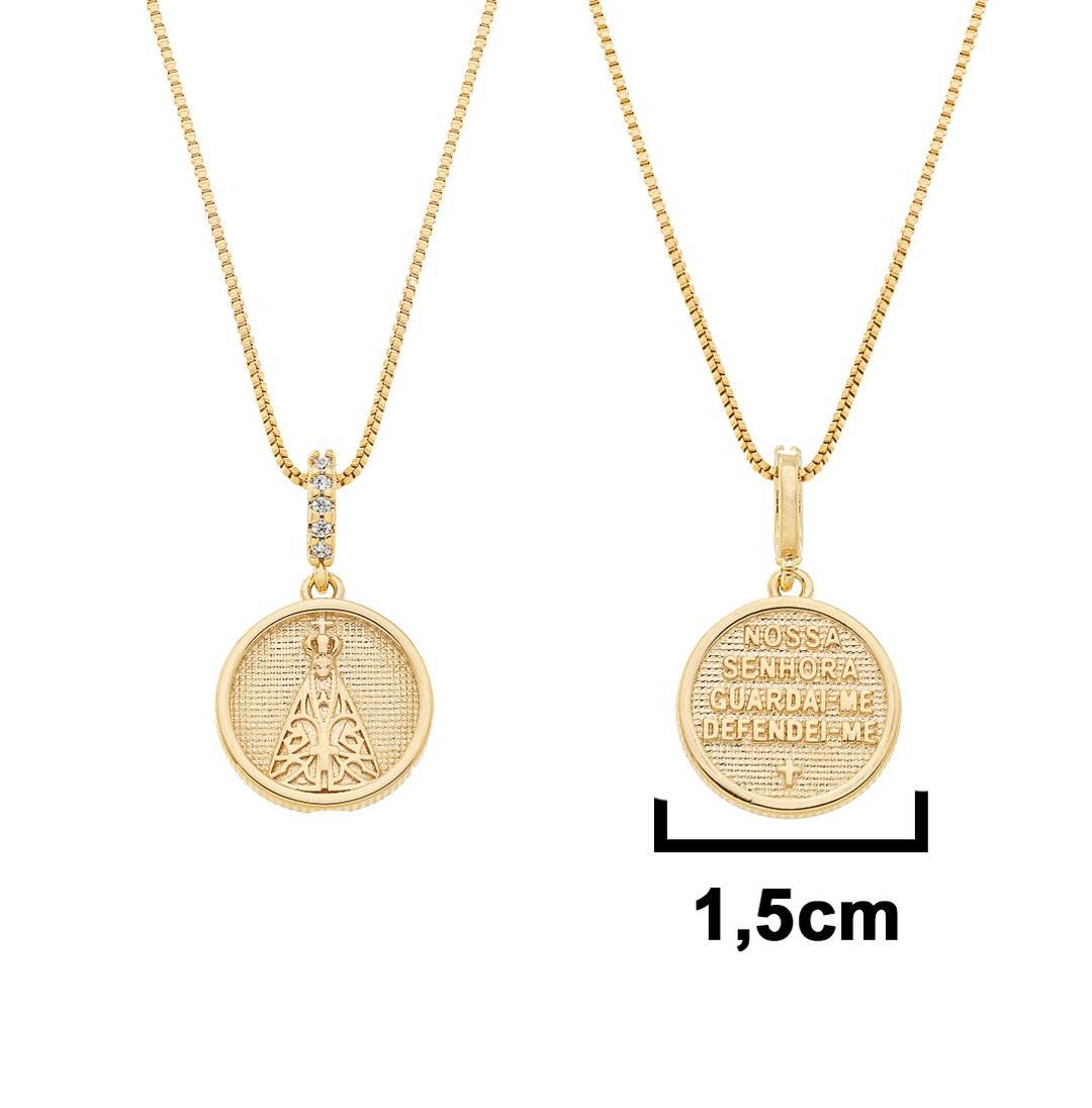 Gargantilha Nossa Senhora Aparecida banhada a Ouro 18k