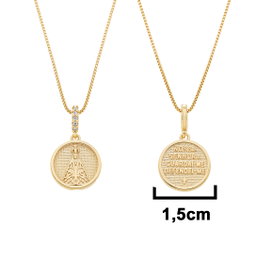 Gargantilha Nossa Senhora Aparecida banhada a Ouro 18k