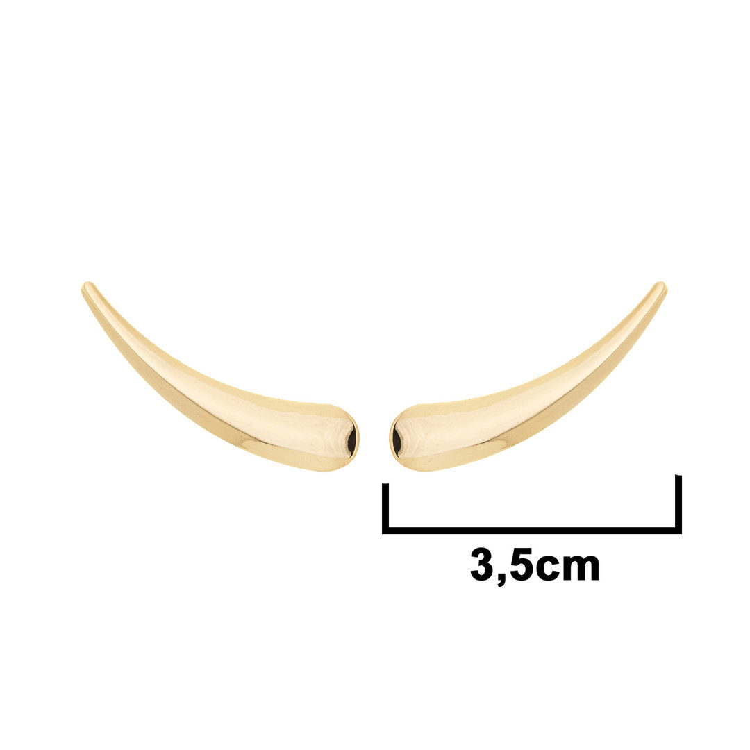 Brinco Gota Earcuff banhado a Ouro 18k