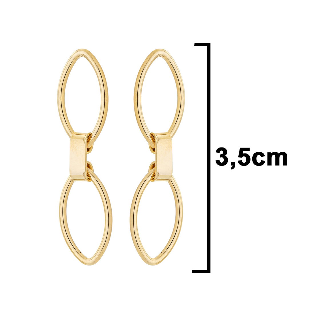 Brinco Navetes banhado a Ouro 18k