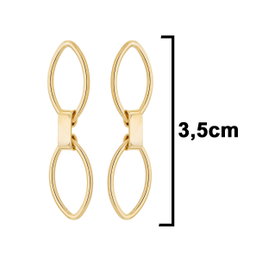 Brinco Navetes banhado a Ouro 18k