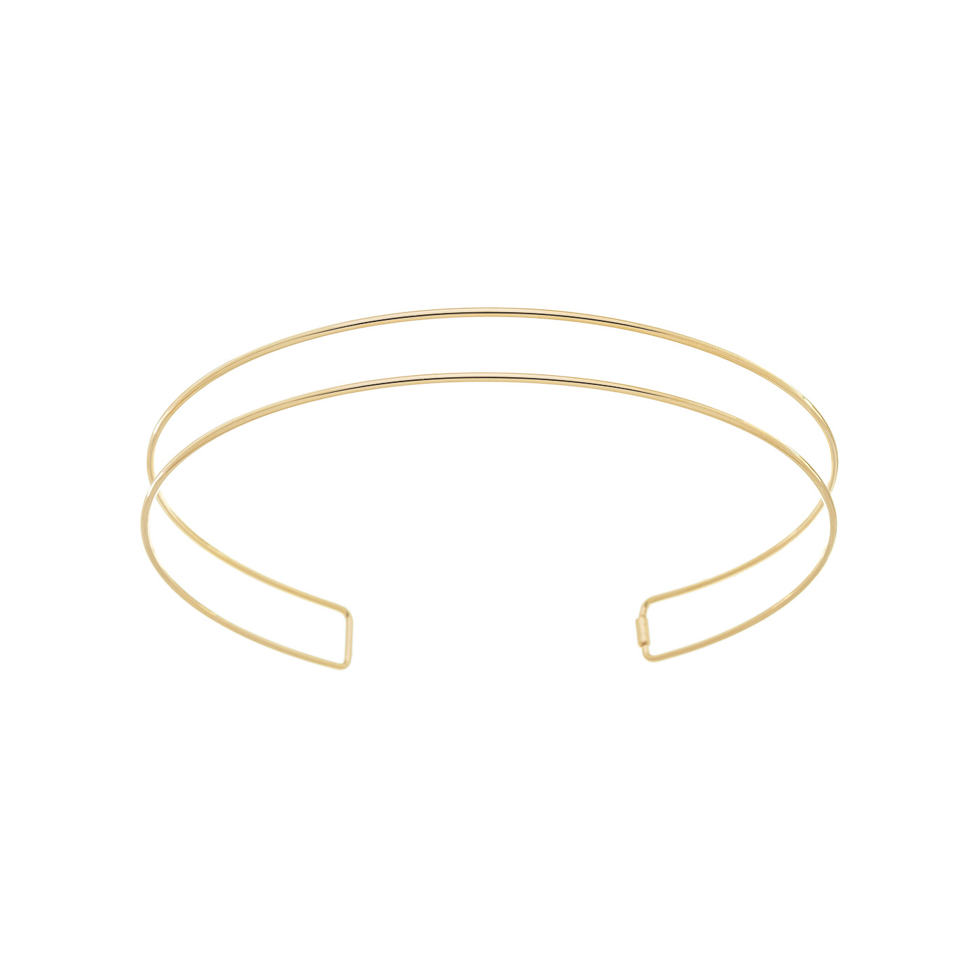 Choker Aro Dois Fios banhada a Ouro 18k_0