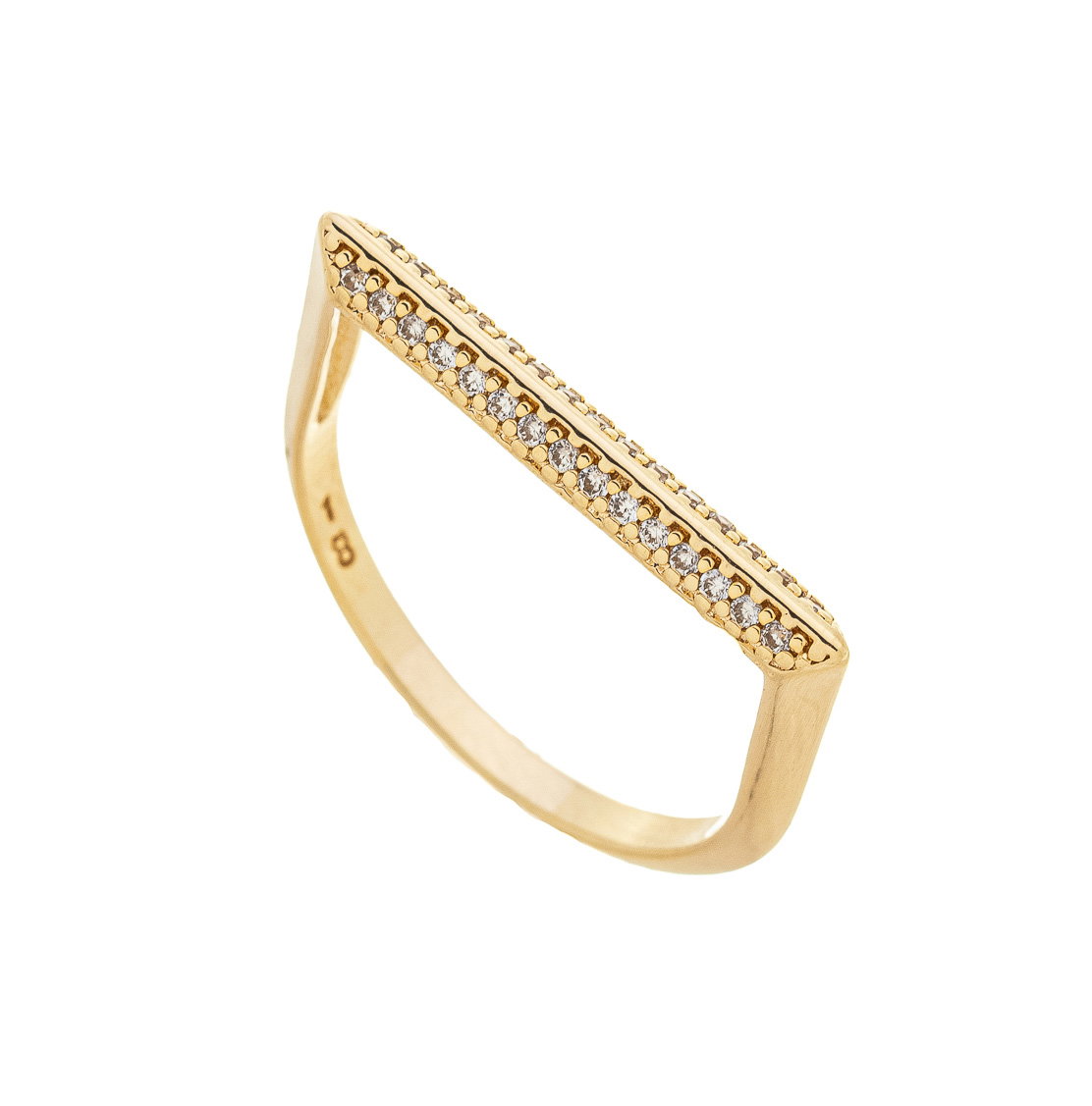 Anel Reto com Zircônias banhado a Ouro 18k_0