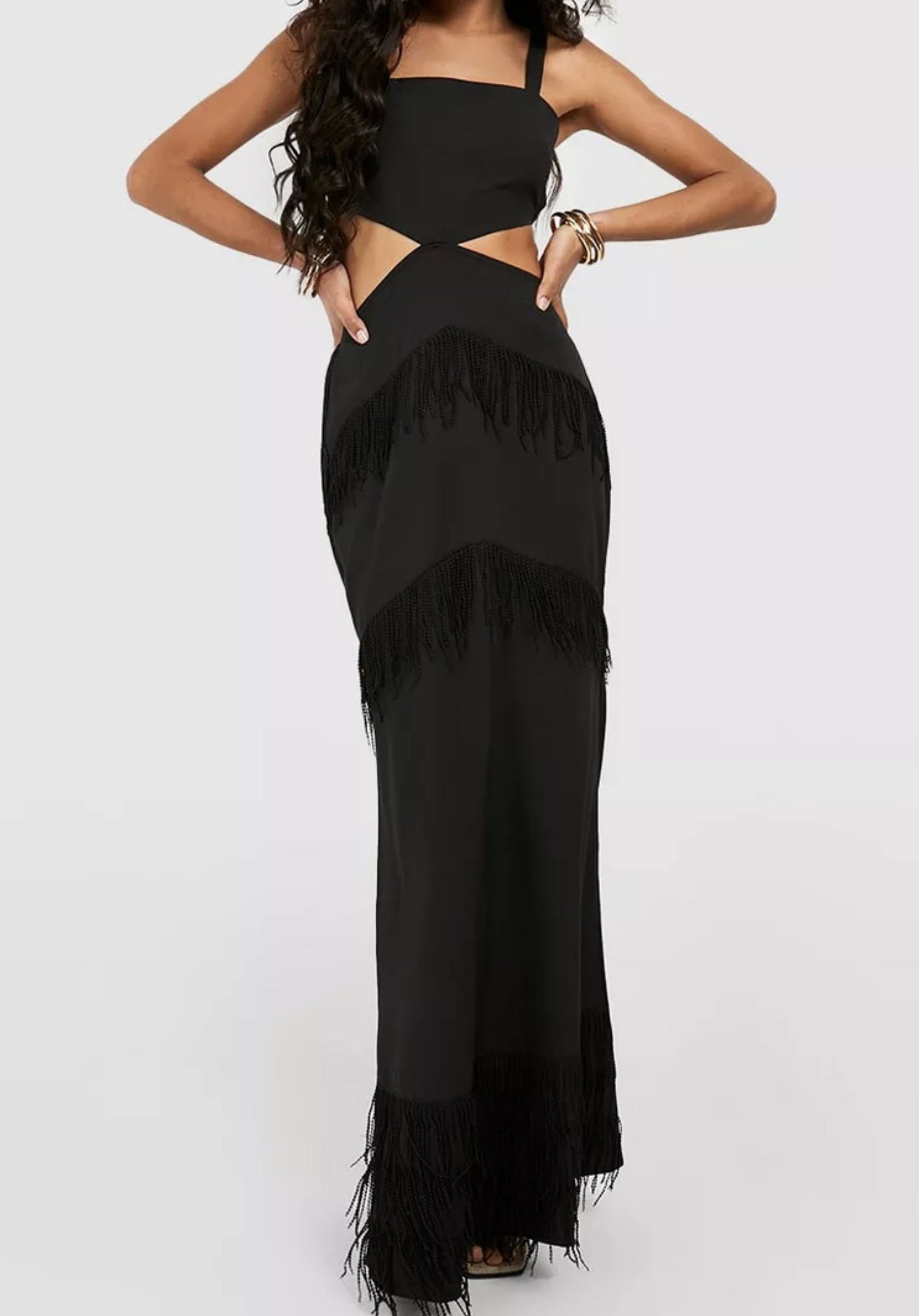 Fringe cut-out Dress_0