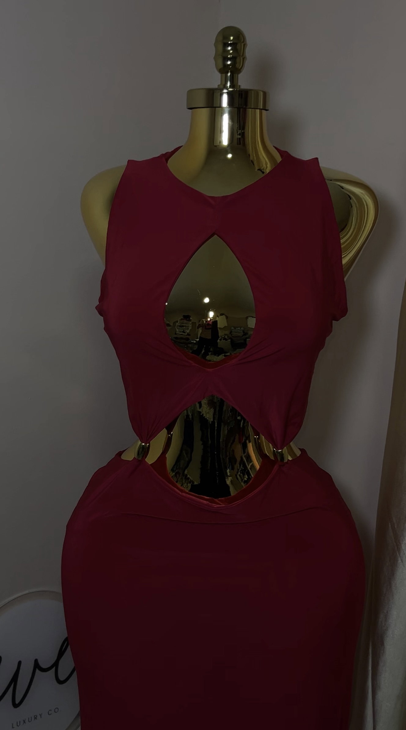 Beaded Cut-out Dress_0