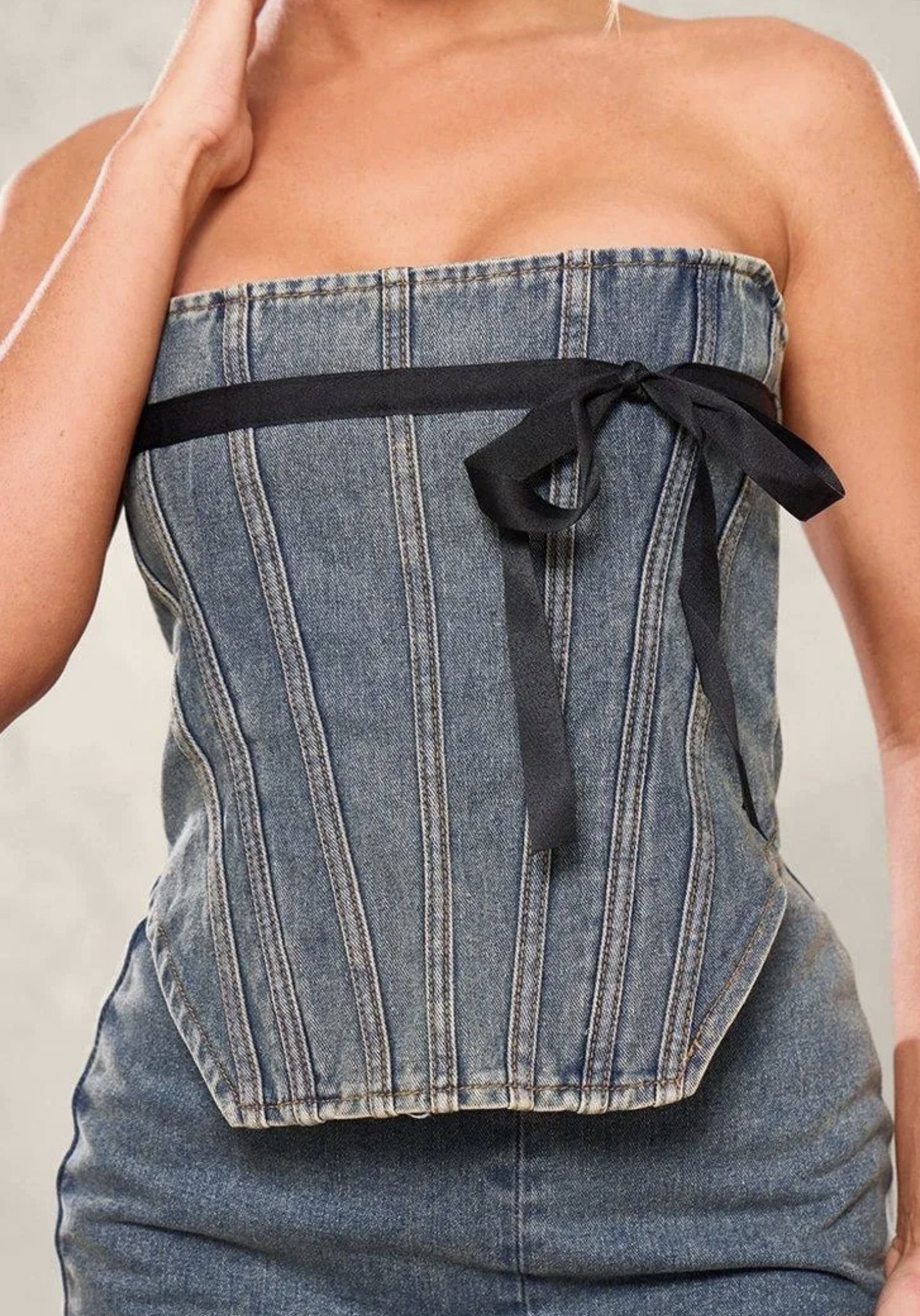 Denim Bow Top_2
