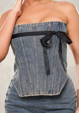 Denim Bow Top