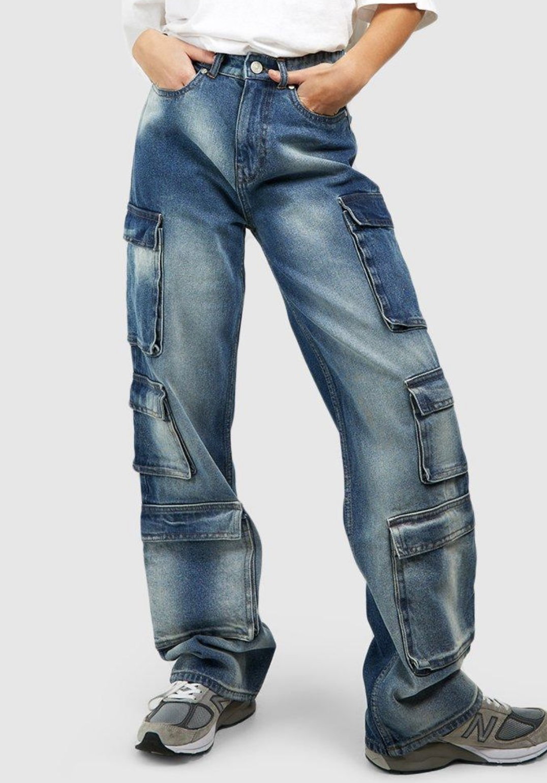 Denim Cargo Jeans