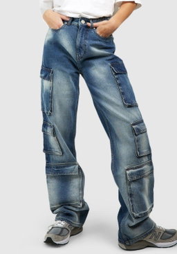 Denim Cargo Jeans