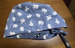 Polar Bears Blue / Whales Reversible Scrub Cap