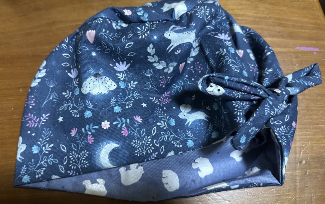Night Animals/ Polar Bears Blue Reversible Scrub Cap