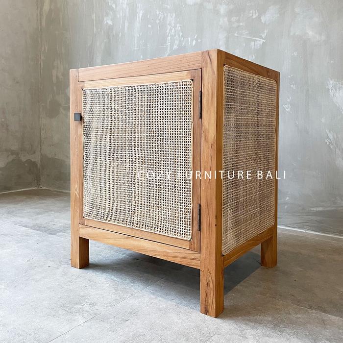 Small Rattan Wood Cabinet 1 door_1