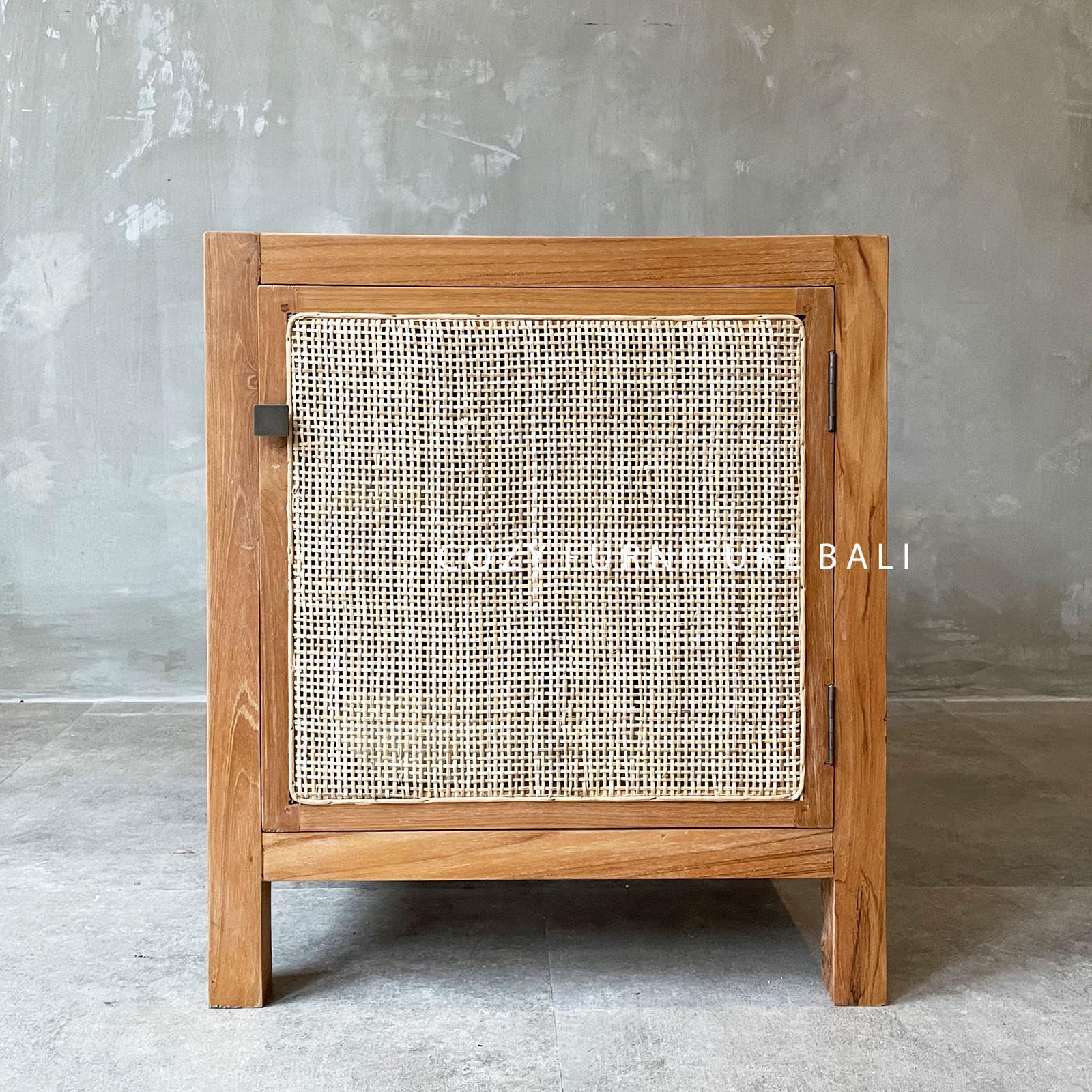 Small Rattan Wood Cabinet 1 door_2