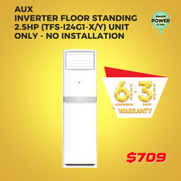 AUX FLOOR STANDING AIRCOND 2.5HP R410A (AFS-25G1V2-X/Y) UNIT ONLY - NO INSTALLATION