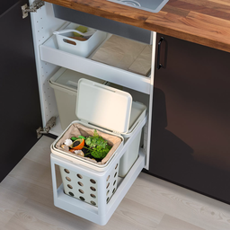 Waste sorting solution, with pull-out ventilated/light grey, 20 l IKEA HÅLLBAR