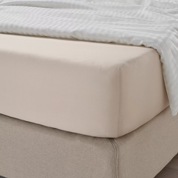 Fitted Bedsheet light beige IKEA NATTJASMIN 180x200 cm