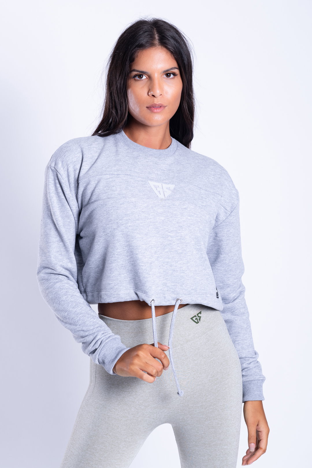 Icon Crop Hoodie (grey)
