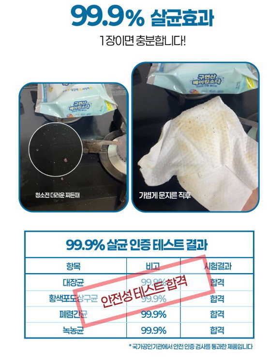 에파타클린업 구연산 베이킹소다 키친앤 리빙 물티슈 (20매)_3
