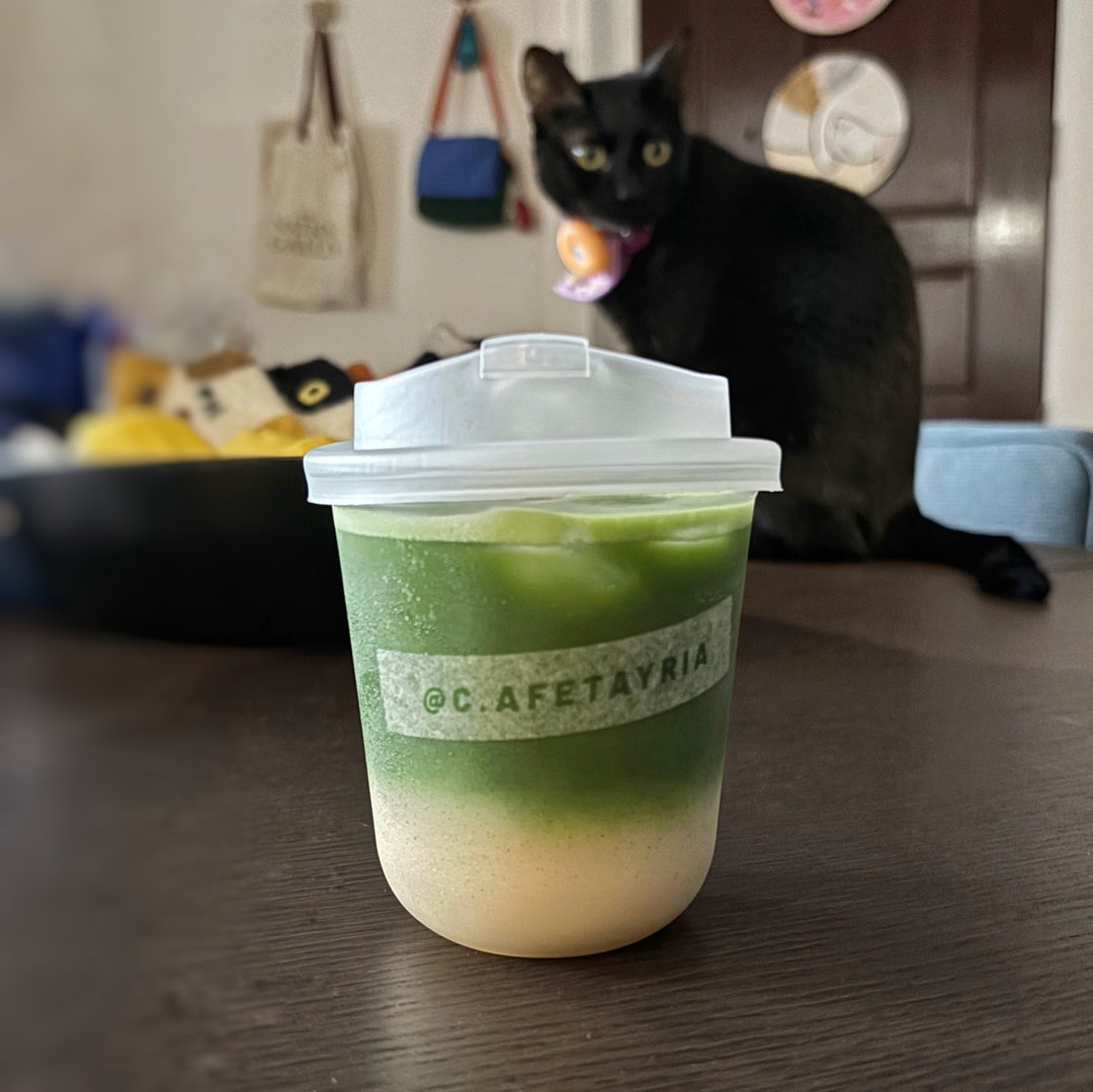 Iced Muscat Grape Matcha Latte
