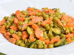 Sauté de petits pois aux légumes
