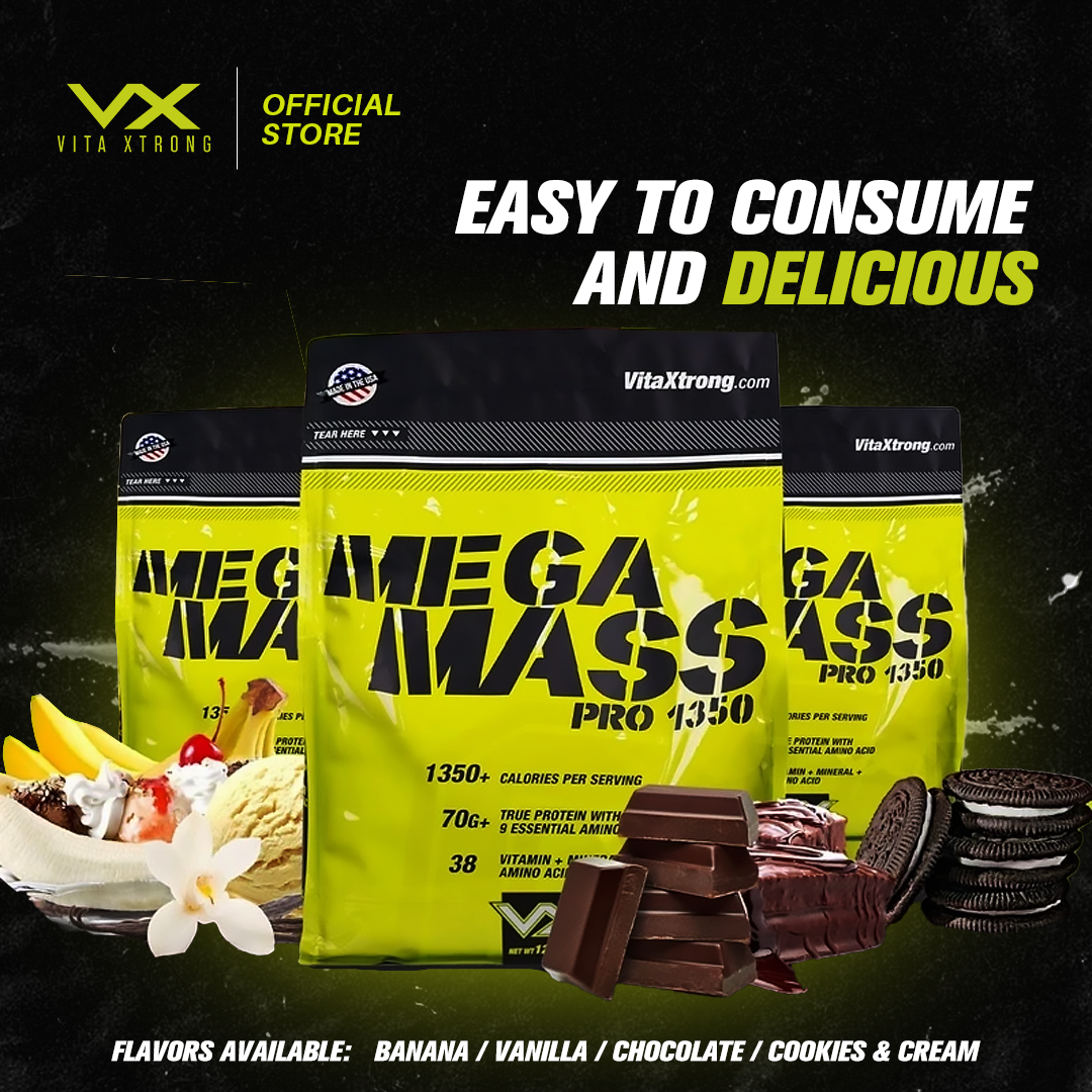 VITAXTRONG™ Mega Mass Pro 1350 (3lbs/ 1.4kg) | 70g Protein • 1350 kcal High Calorie Mass Gainer • Muscle & Weight Gain • Bulking [VX]_15