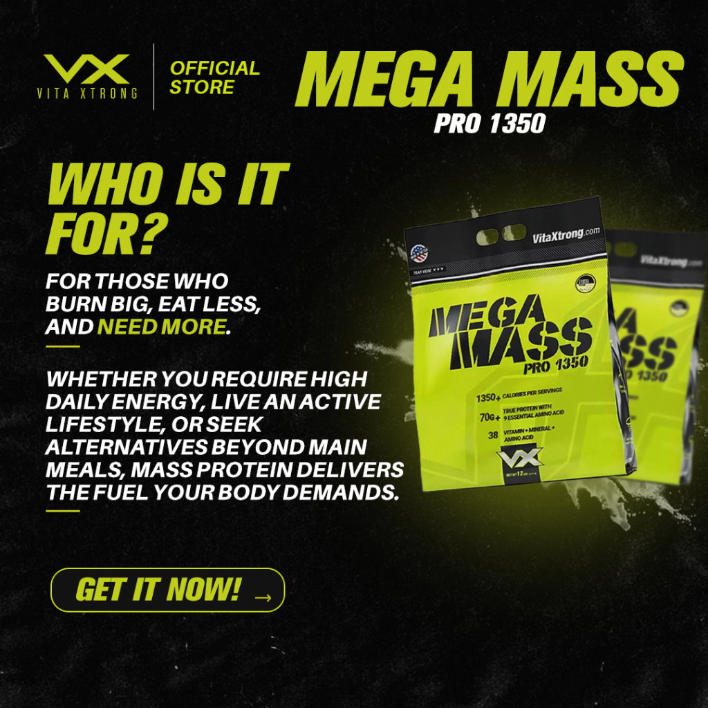 VITAXTRONG™ Mega Mass Pro 1350 (3lbs/ 1.4kg) | 70g Protein • 1350 kcal High Calorie Mass Gainer • Muscle & Weight Gain • Bulking [VX]_14