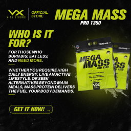 VITAXTRONG™ Mega Mass Pro 1350 | 70g Protein (12lbs/ 5.4kg) • 1350 kcal High Calorie Mass Gainer • Muscle & Weight Gain • Bulking [VX]