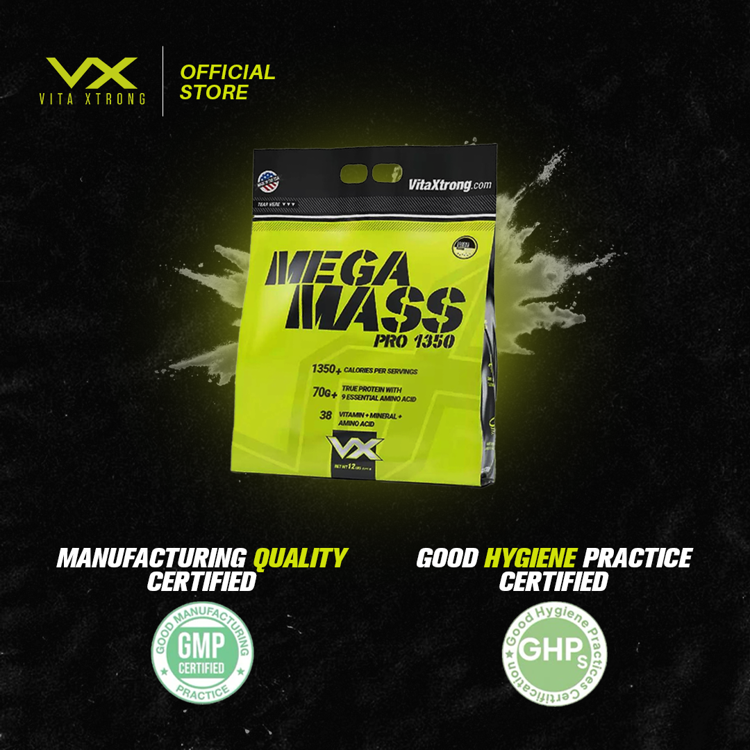 VITAXTRONG™ Mega Mass Pro 1350 | 70g Protein (12lbs/ 5.4kg) • 1350 kcal High Calorie Mass Gainer • Muscle & Weight Gain • Bulking [VX]_18