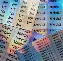 Stiker nama HOLOGRAPHIC