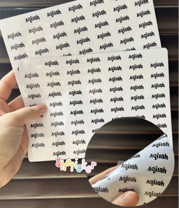 Stiker nama TRANSPARAN
