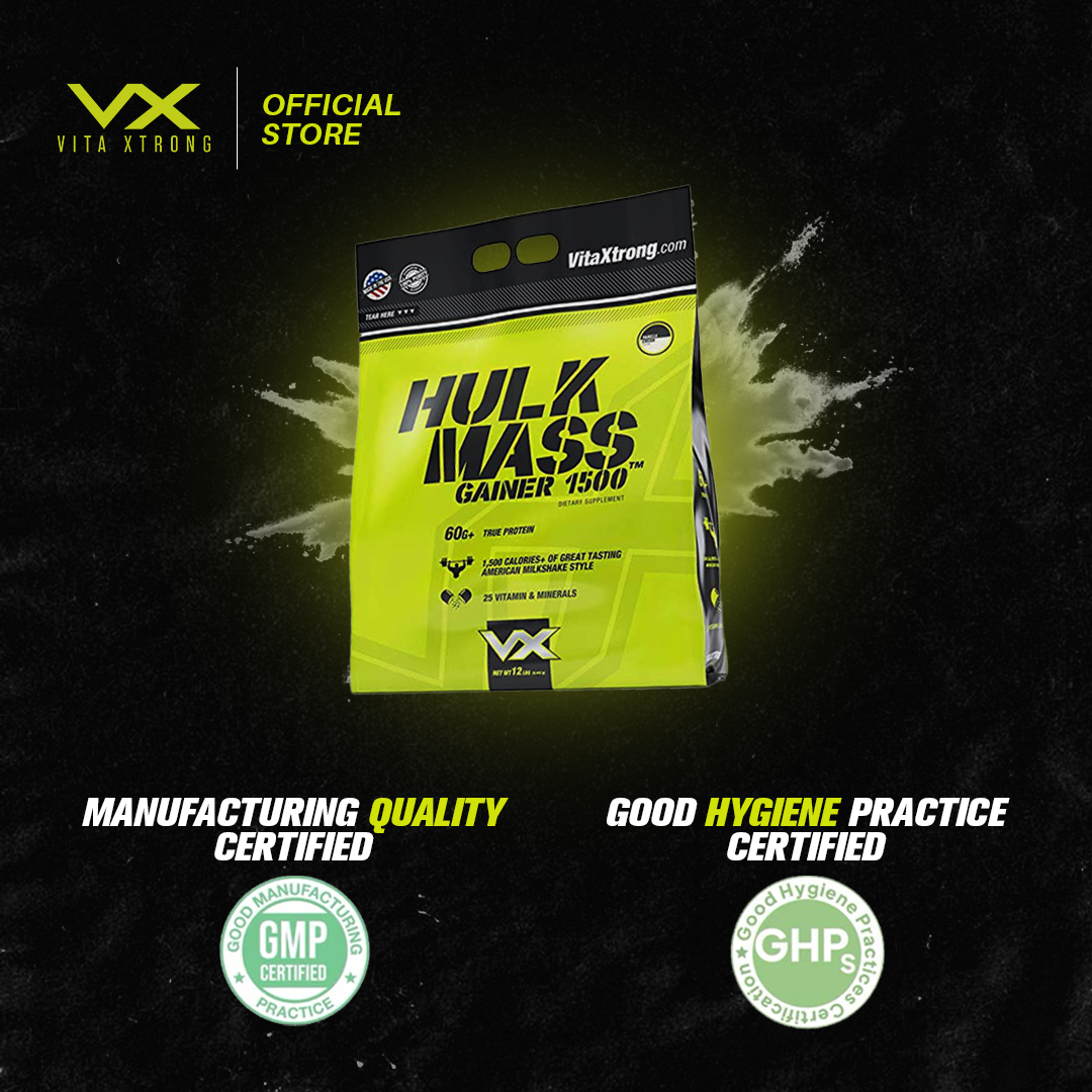 VITAXTRONG™  Hulk Mass Gainer 1500 (12lbs / 5.4kg) | 60g Real Whey Protein • 1500+ kcal High-Calorie Mass Builder • Lab-Tested • No Amino Spiking | Weight Gain & Muscle Growth [VX]_11
