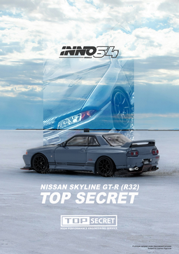 INNO MODEL 1/64 NISSAN SKYLINE GT-R (R32) TOP SECRET - STEALTH GREY