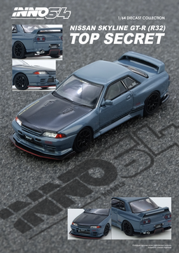 INNO MODEL 1/64 NISSAN SKYLINE GT-R (R32) TOP SECRET - STEALTH GREY
