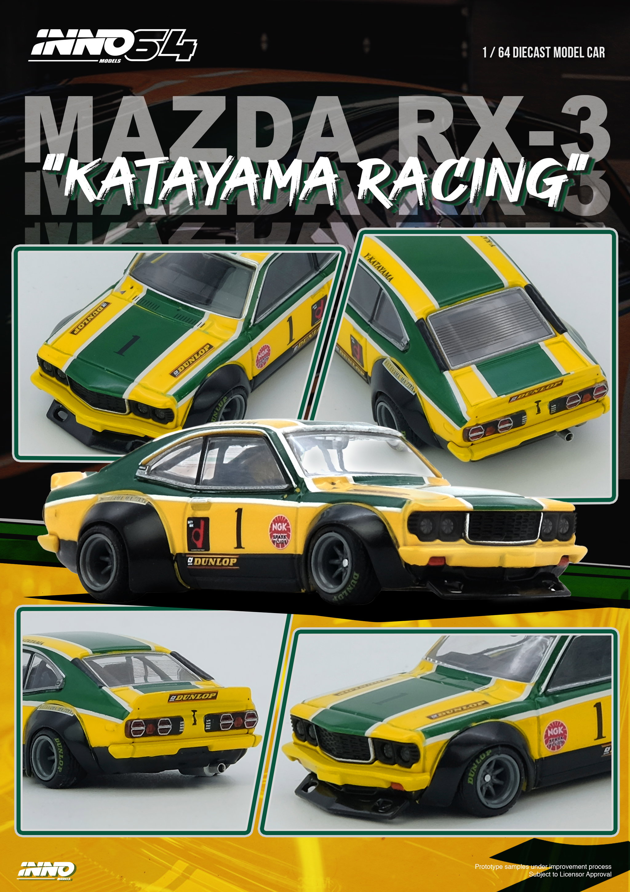 INNO MODEL 1/64 MAZDA SAVANNA RX3 - KATAYAMA RACING LIVERY_2