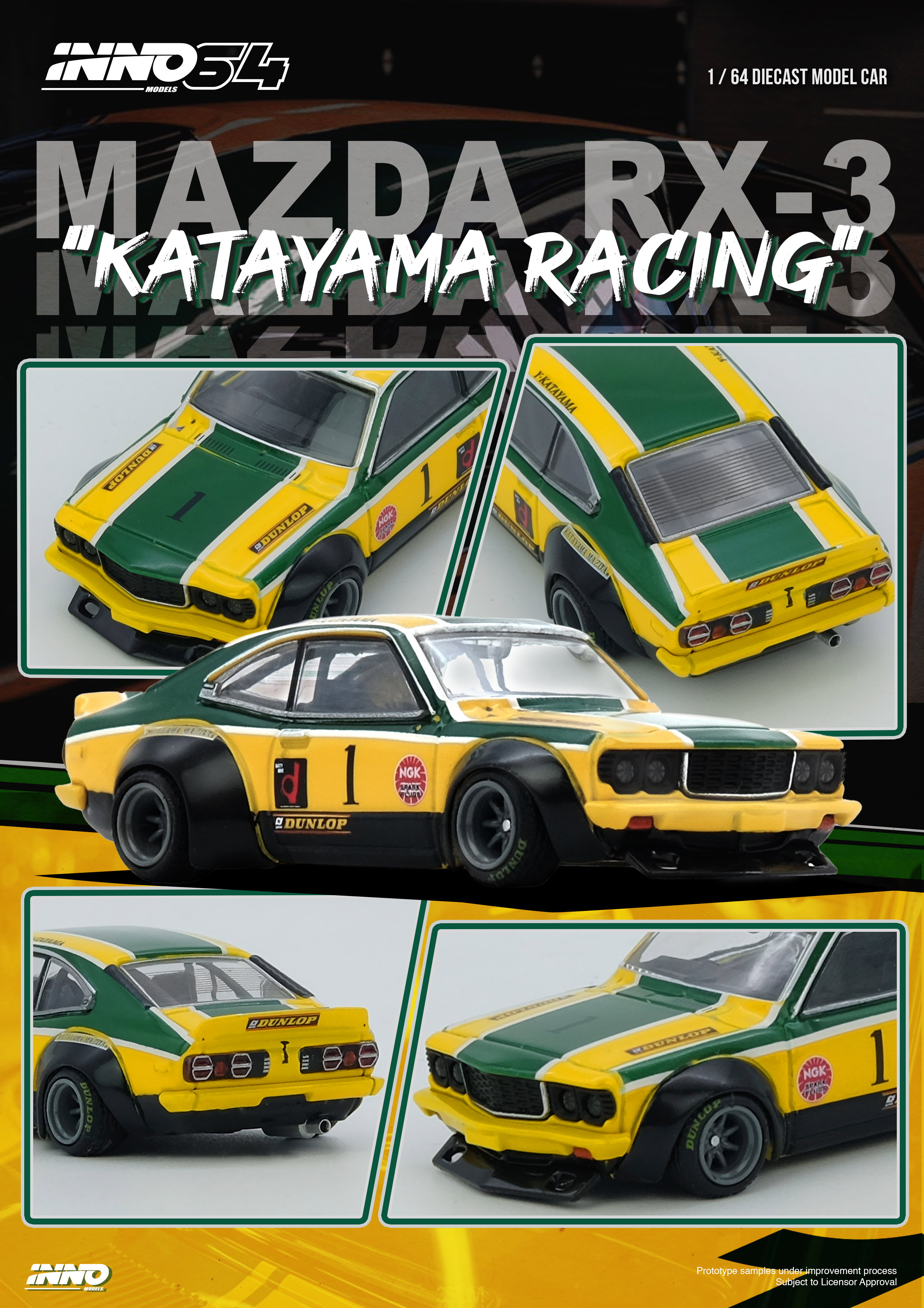 INNO MODEL 1/64 MAZDA SAVANNA RX3 - KATAYAMA RACING LIVERY_2