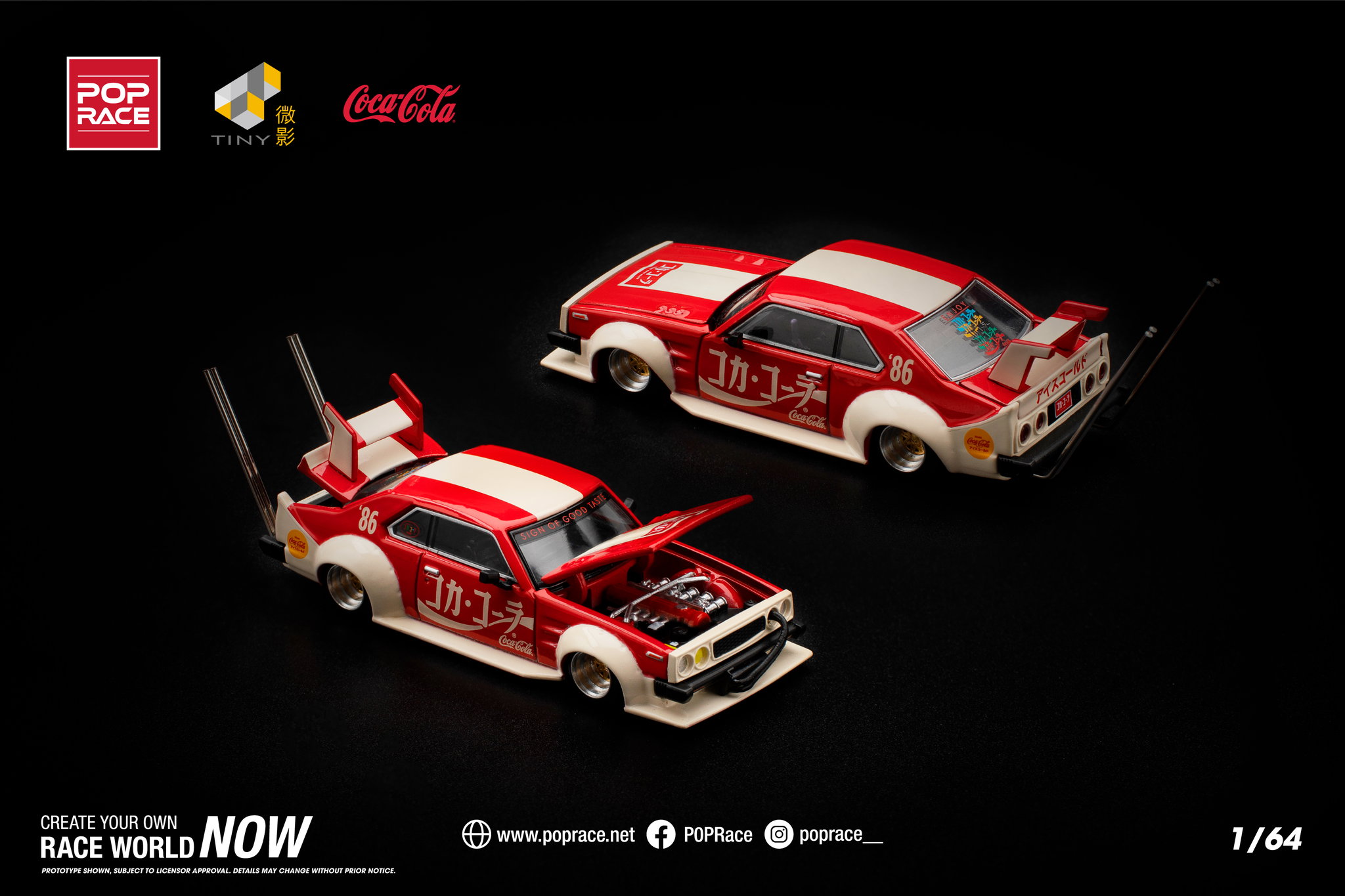 POP RACE MODEL 1/64 SKYLINE C210 KAIDO RACER (BOSOZOKU STYLE) - COLA JP_0