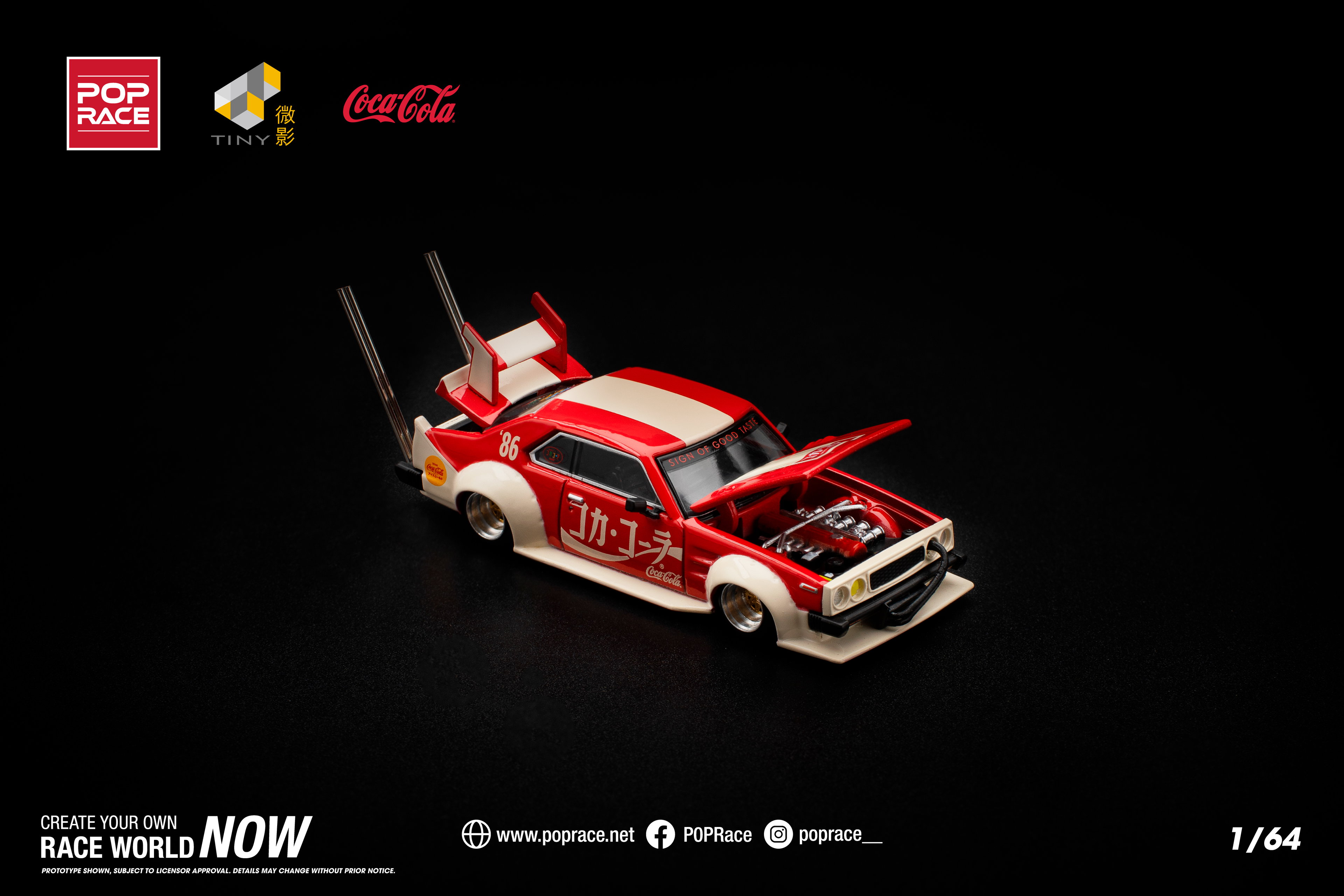POP RACE MODEL 1/64 SKYLINE C210 KAIDO RACER (BOSOZOKU STYLE) - COLA JP_1