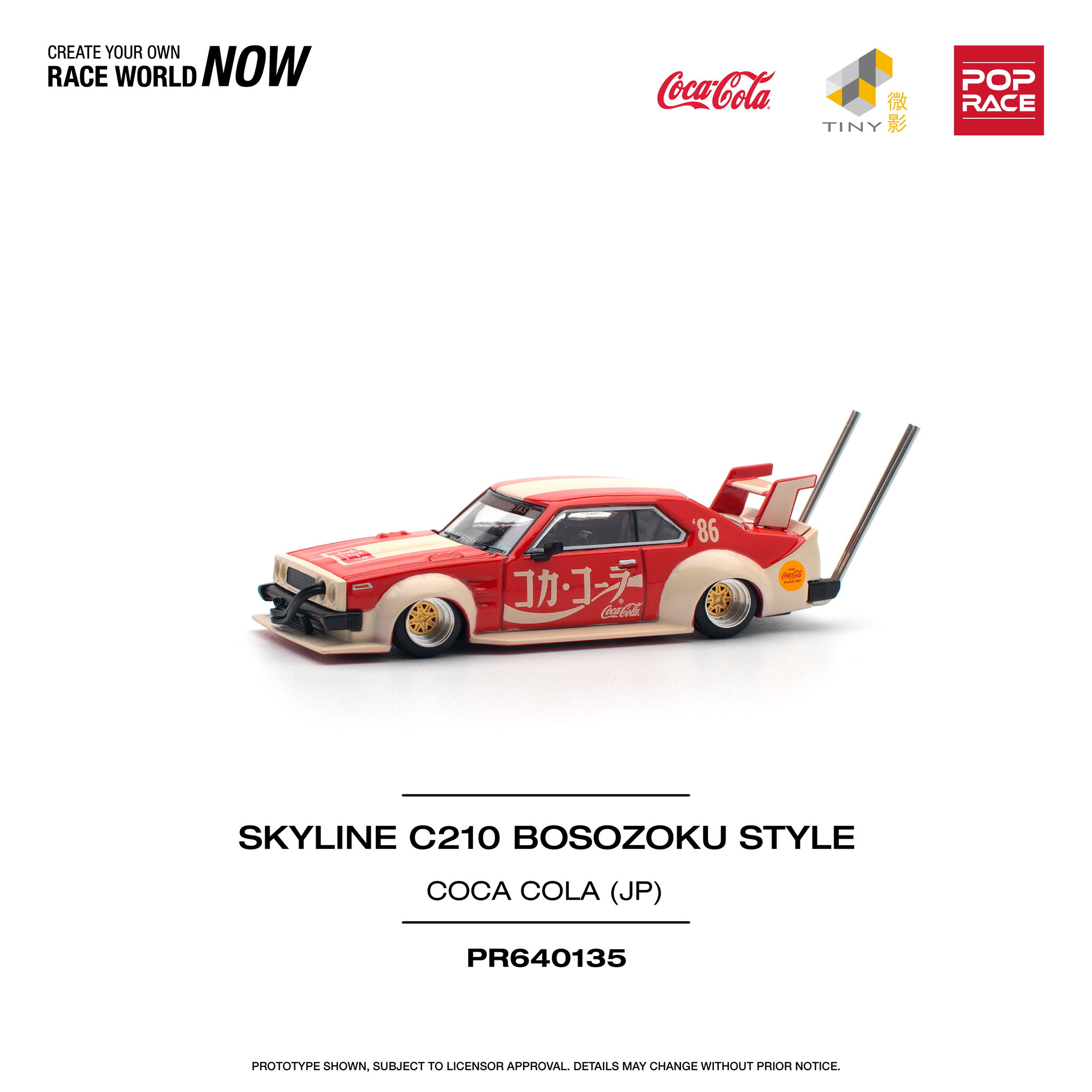 POP RACE MODEL 1/64 SKYLINE C210 KAIDO RACER (BOSOZOKU STYLE) - COLA JP_5